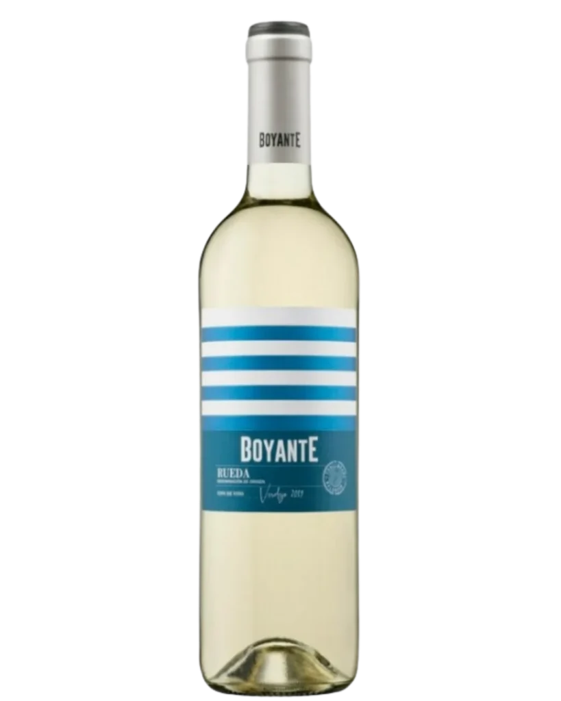 Botella de vino blanco Rueda Boyante.