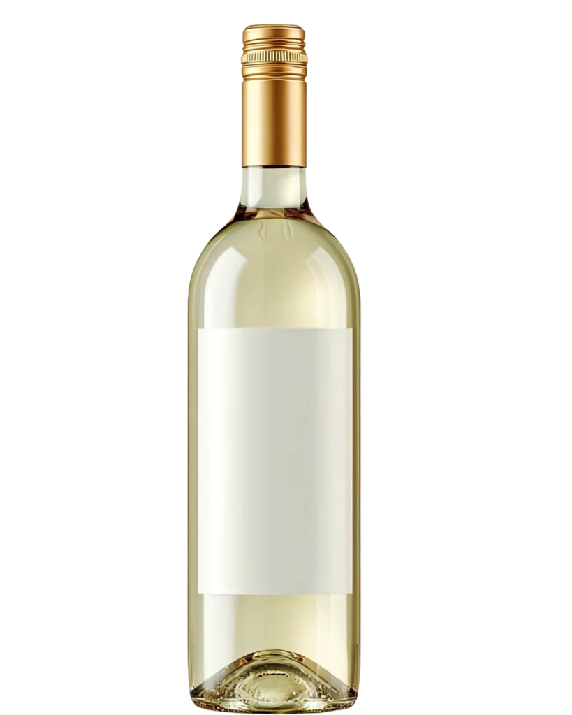 Botella de vino blanco Valenciano.